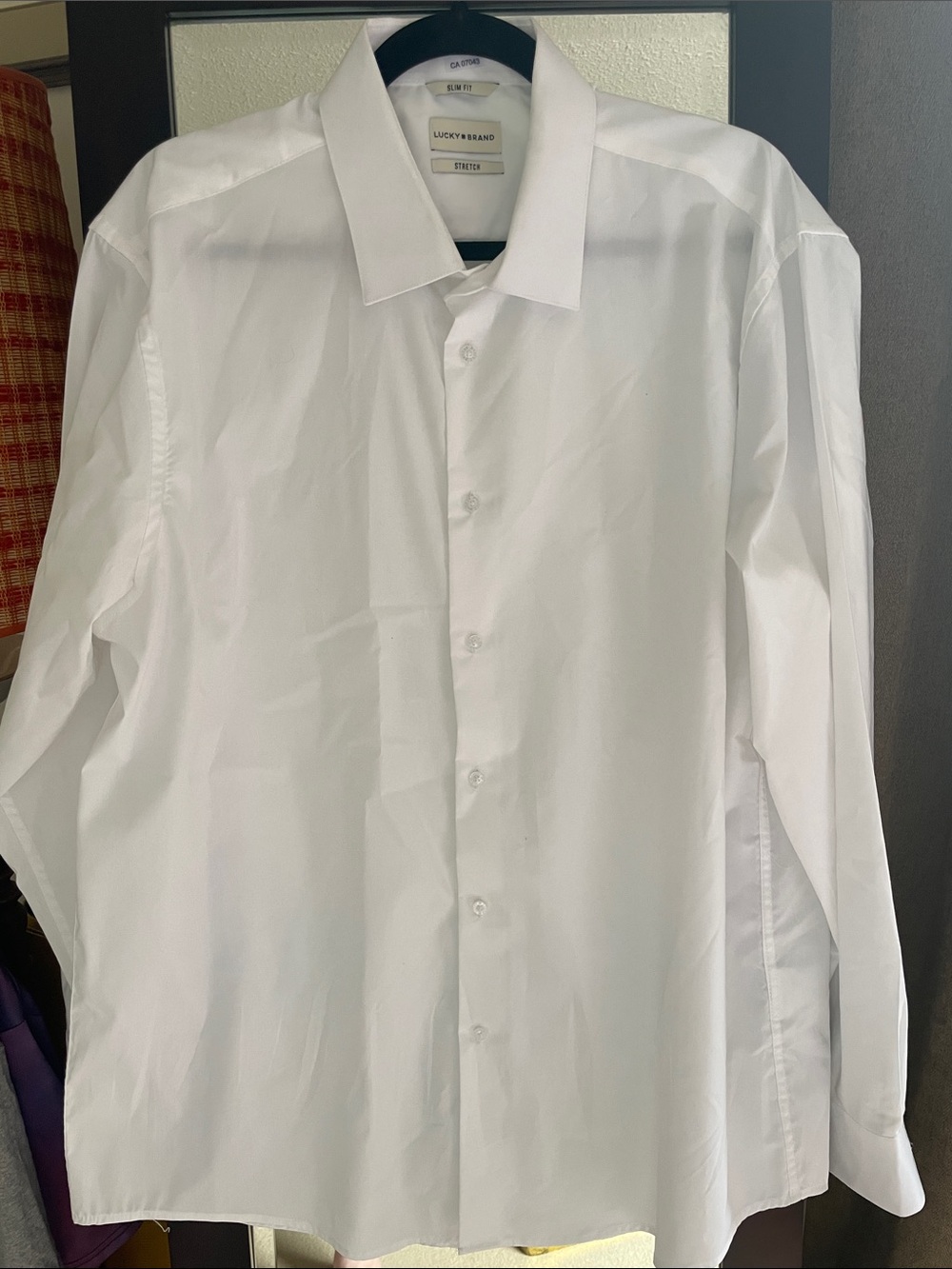 Lucky Brand Men's White Button-Up Dress Shirt